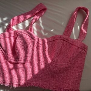 Zara Vibrant Pink Textured Top